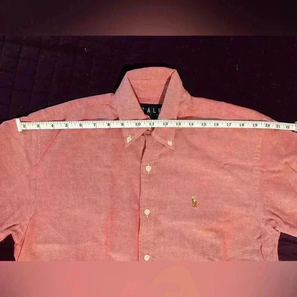 Boys Polo Ralph Lauren Pink Polo Logo Size 4 Long Sleeve - Picture 11 of 13